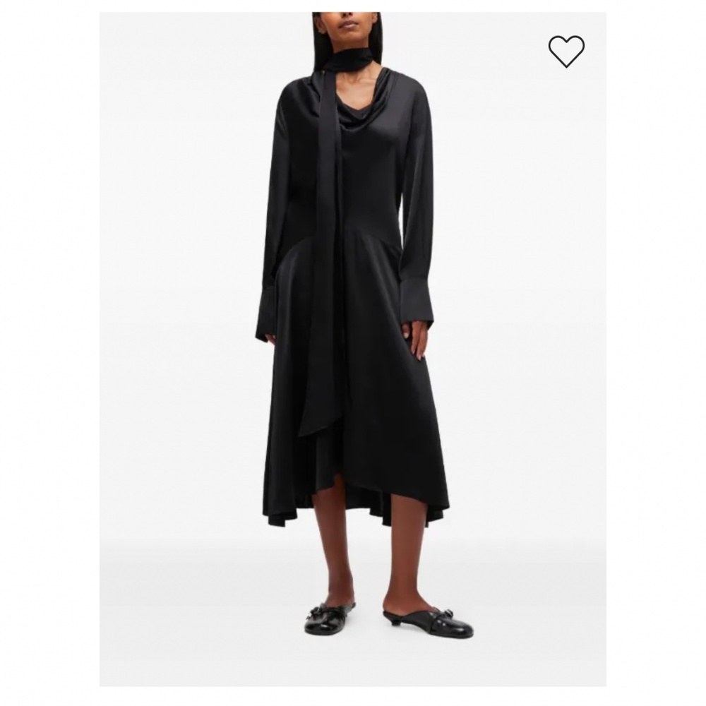 Ganni Black Scarf Dress - Picture 1 of 4